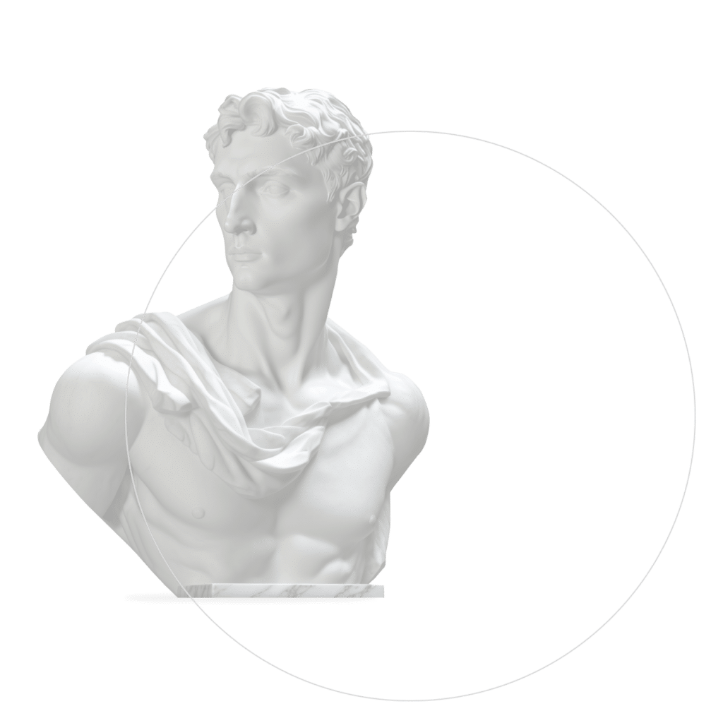 תמונה של פסל מסתכל לצד שמאל